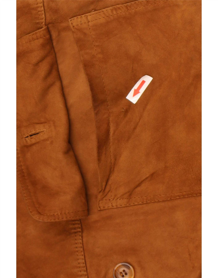 Giubbotto bomber vintage in pelle scamosciata da uomo IT 54 2XL Beige