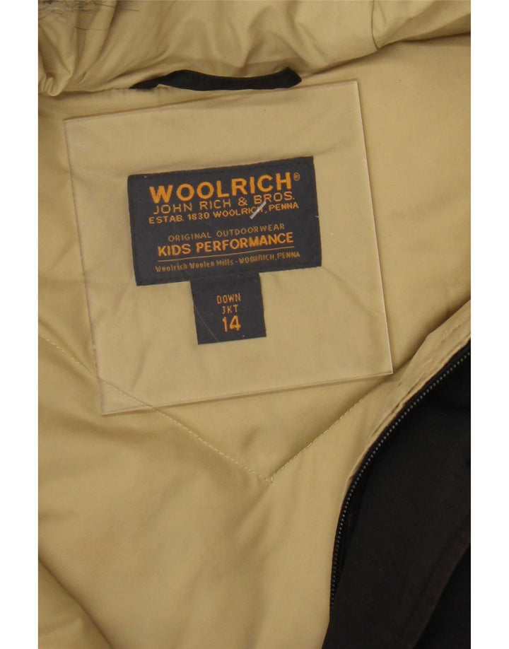 Cappotto imbottito con cappuccio per ragazzi Woolrich 13-14 anni Nero