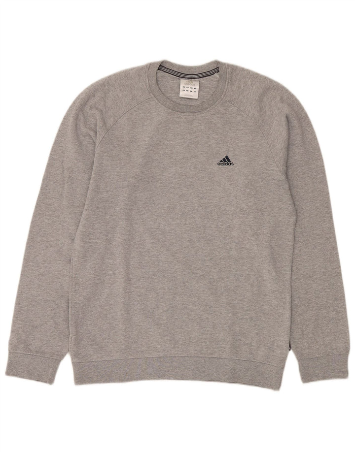 Felpa ADIDAS da uomo maglione piccolo cotone grigio