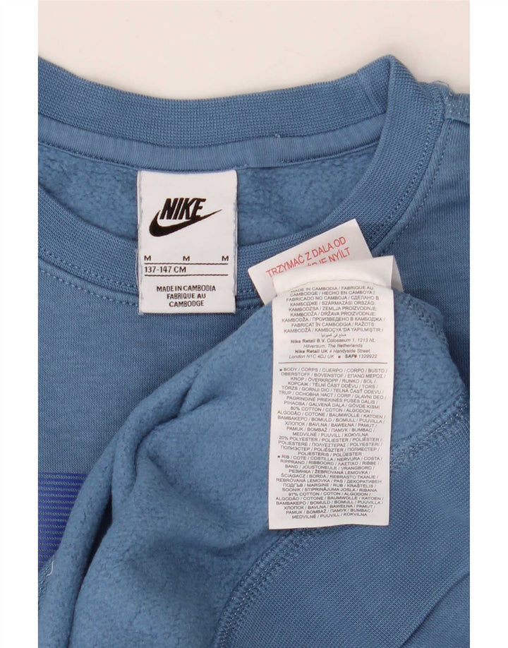 Felpa grafica Nike da bambino, 10-11 anni, cotone blu medio
