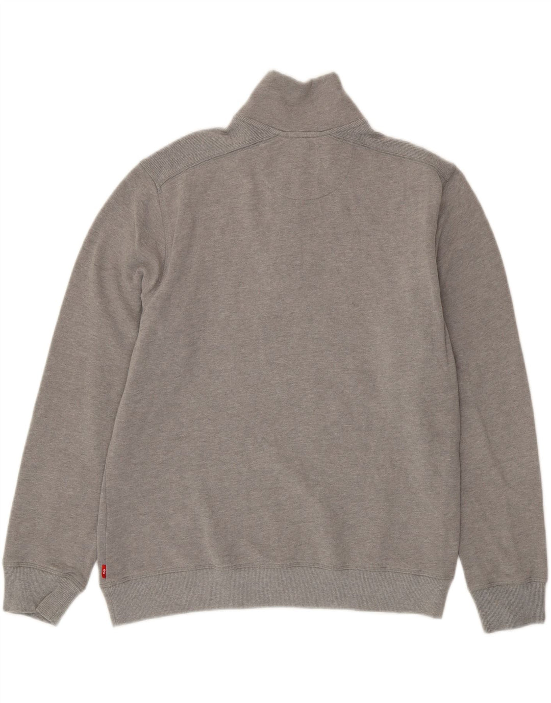 IZOD Mens Zip Neck Sweatshirt Jumper Medium Grey Cotton Vintage Izod and Second-Hand Izod from Messina Hembry 