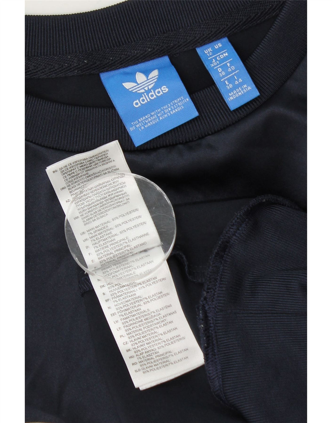 Felpa grafica da donna Adidas Jumper UK 12 Medium Navy Blue Poliestere