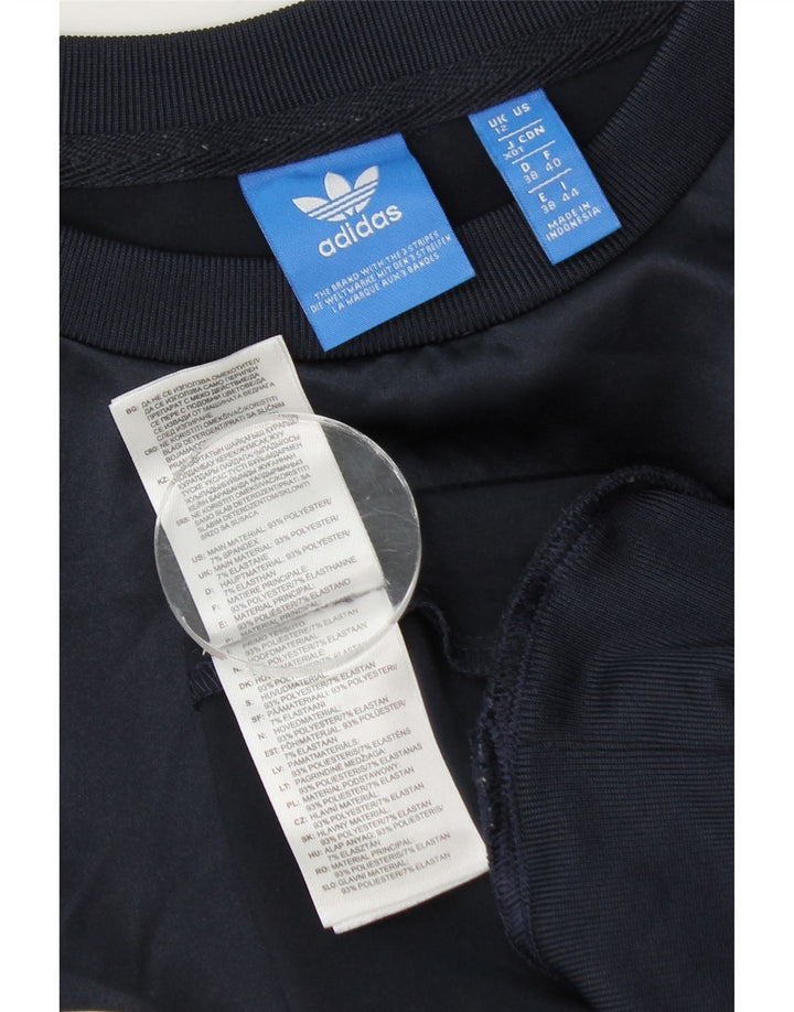 Felpa grafica da donna Adidas Jumper UK 12 Medium Navy Blue Poliestere