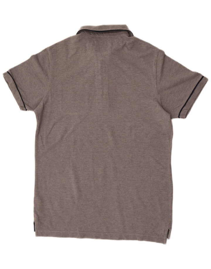 Polo da uomo Superdry XL in cotone chiazzato grigio