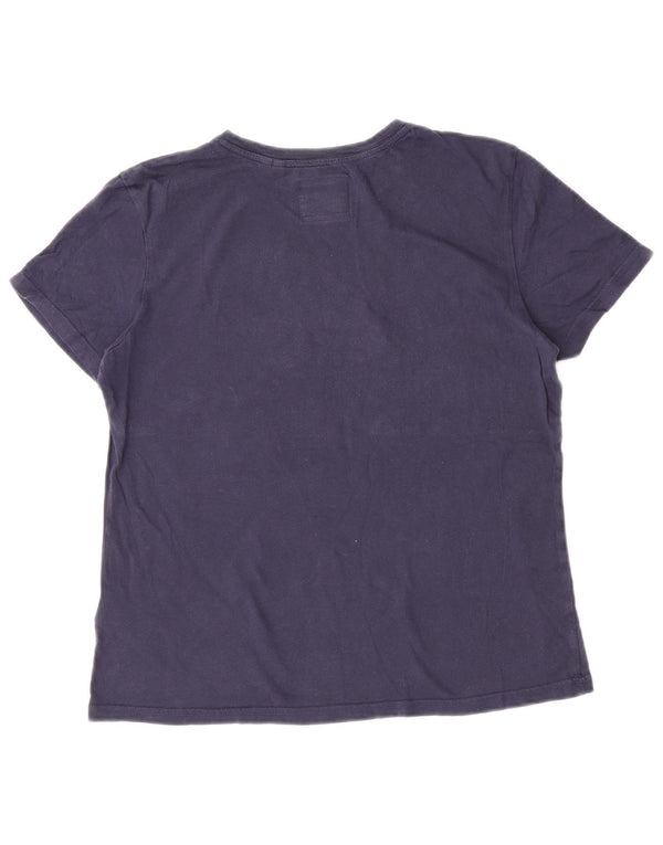 T-shirt grafica da donna Superdry Top UK 12 cotone medio blu navy