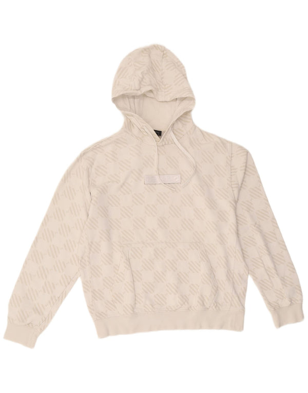 Felpa con cappuccio oversize da donna Nike UK 14 cotone geometrico bianco medio