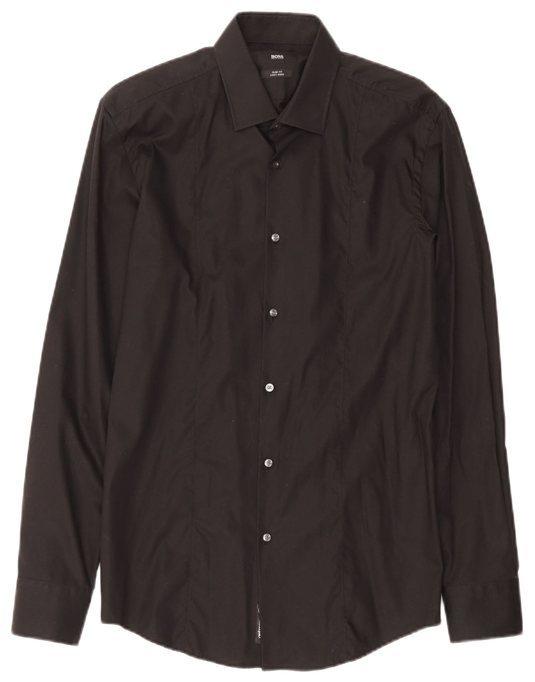 Camicia slim fit da uomo Hugo Boss taglia 39 cotone nero medio