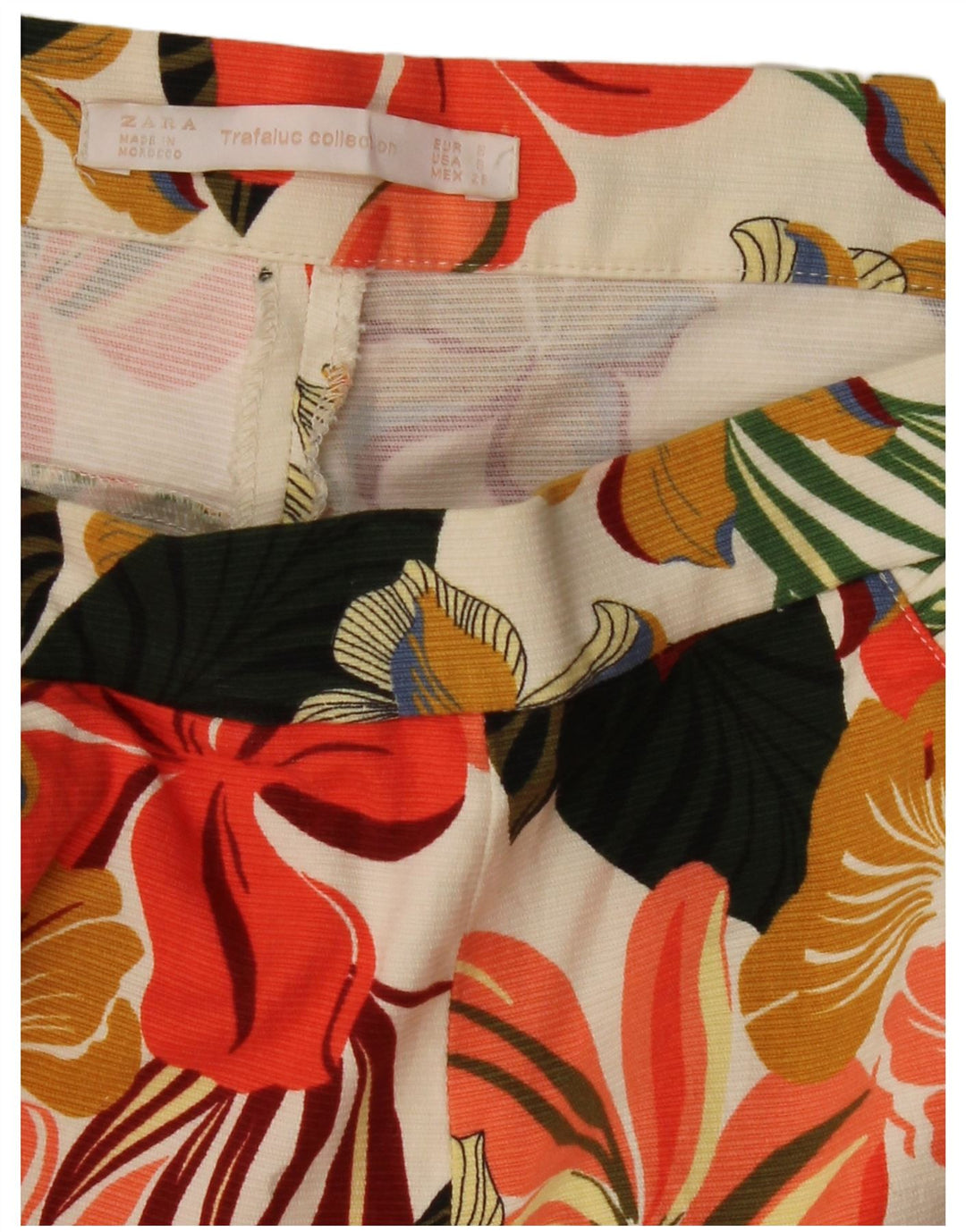 Pantaloncini chino a vita alta da donna ZARA piccoli W26 multicolore floreale