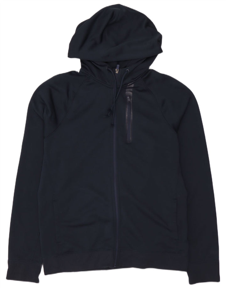 ABERCROMBIE & FITCH Maglione con cappuccio e zip da uomo 2XL poliestere blu navy
