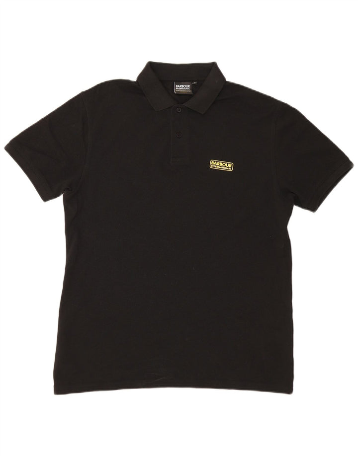Polo da uomo Barbour in cotone nero medio