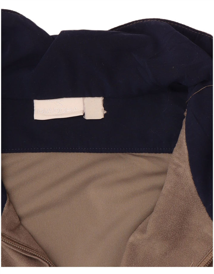 Giacca da ginnastica da uomo in velluto Diadora Large Grey Colourblock