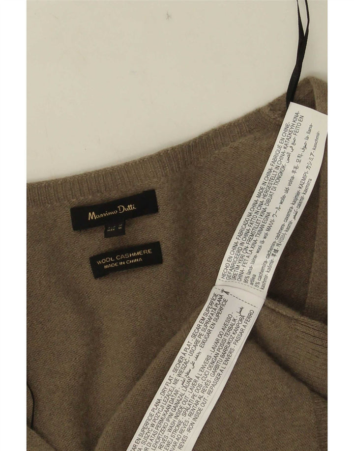 Massimo Dutti Abito maglione a maniche lunghe da donna UK 14 Lana kaki media