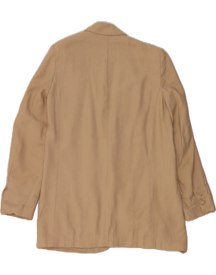 ZARA Womens Longline Blazer Jacket UK 14 Medium Beige Viscose Vintage Zara and Second-Hand Zara from Messina Hembry 