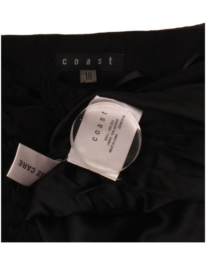 Abito senza spalline sul davanti da donna Coast con volant UK 18 XL Seta nera
