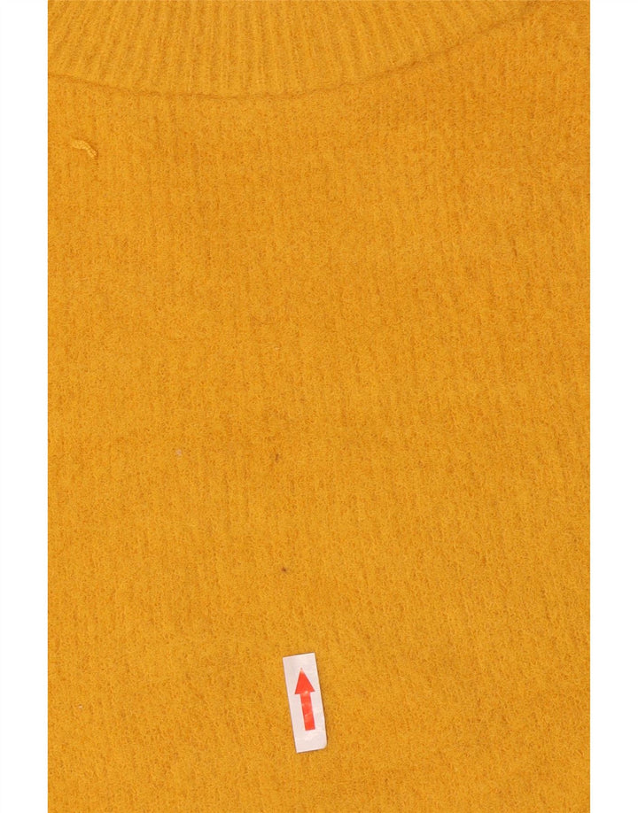 Maglione maglione girocollo da donna Zara UK 14 nylon giallo medio