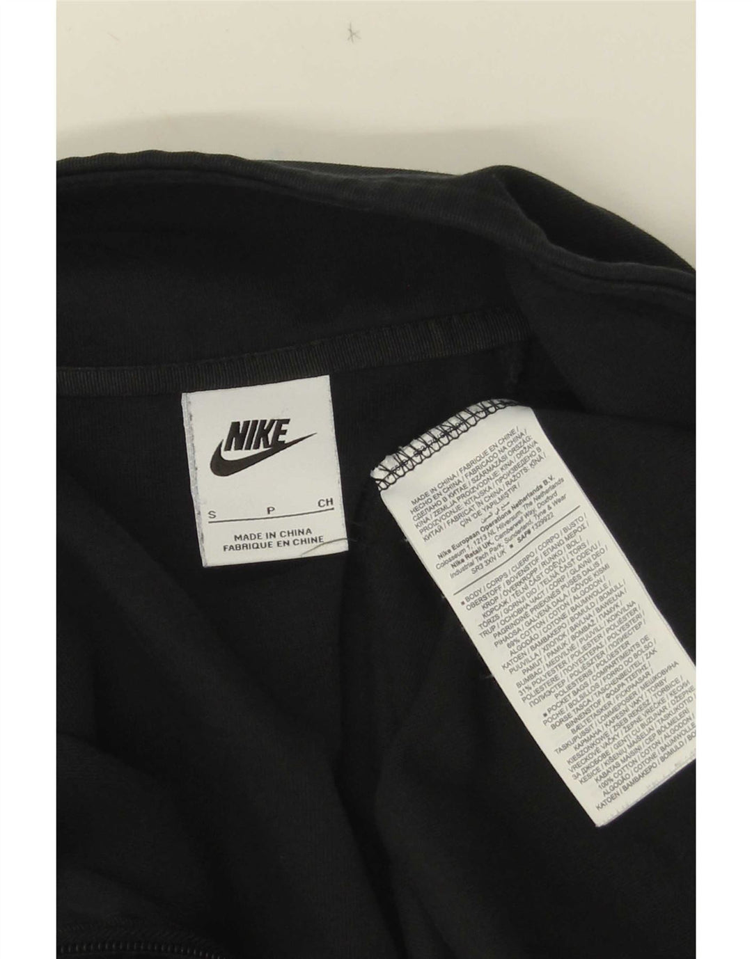 Felpa Nike da donna oversize con collo corto e zip, maglione UK 10 piccola nera