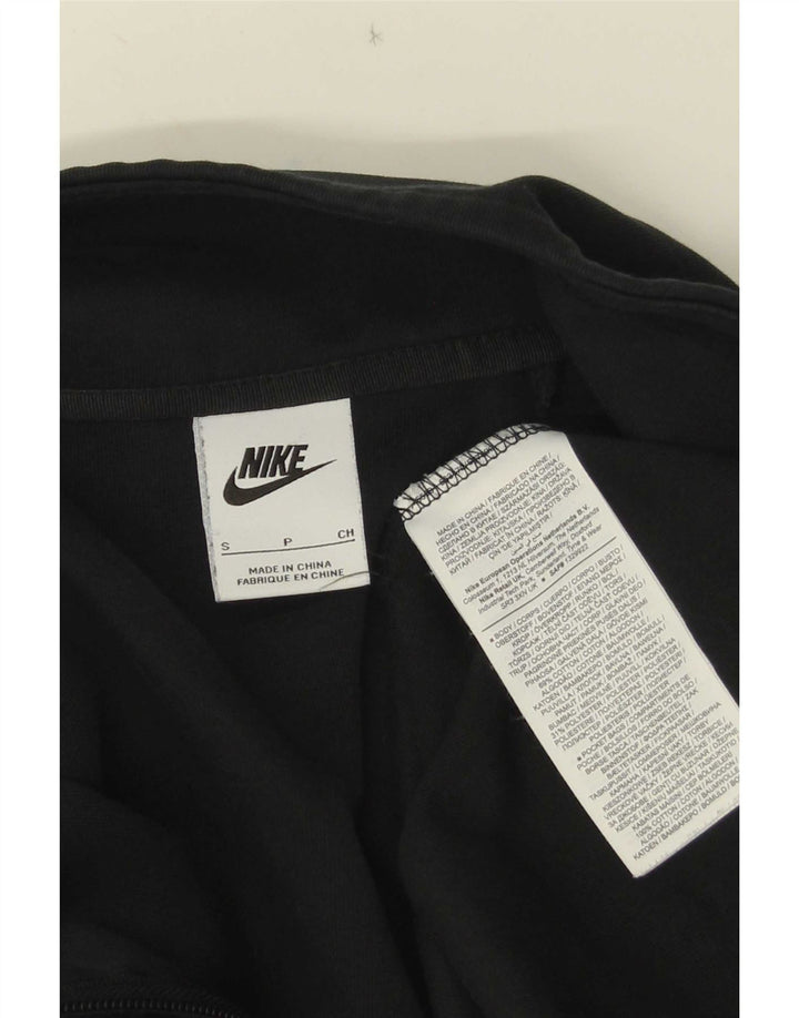 Felpa Nike da donna oversize con collo corto e zip, maglione UK 10 piccola nera