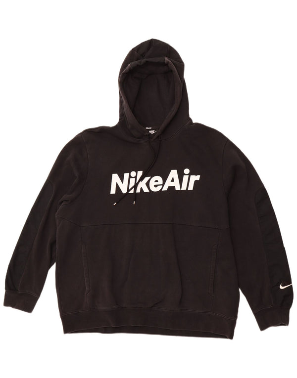 Felpa con cappuccio grafica NIKE da uomo XL in cotone nero