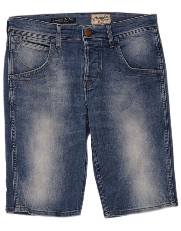 Pantaloncini di jeans Wrangler da uomo Crank W30 cotone blu medio
