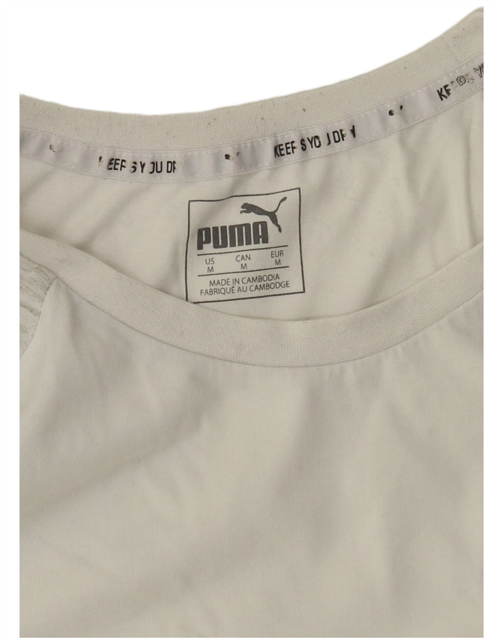 T-shirt Puma da uomo Top media bianca screziata
