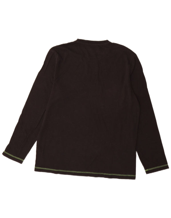 Top grafico da uomo Lotto manica lunga UK 44/46 2XL Cotone nero