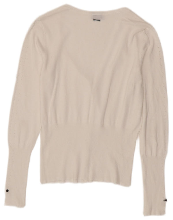 Maglione cardigan da donna Liu Jo UK 10 piccolo bianco
