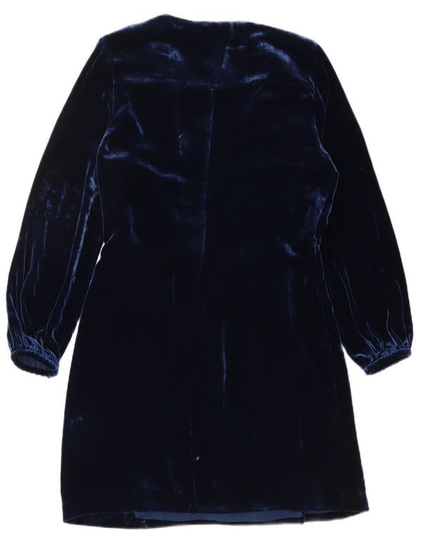 WHISTLES Womens Velvet Long Sleeve A-Line Dress UK 12 Medium  Navy Blue
