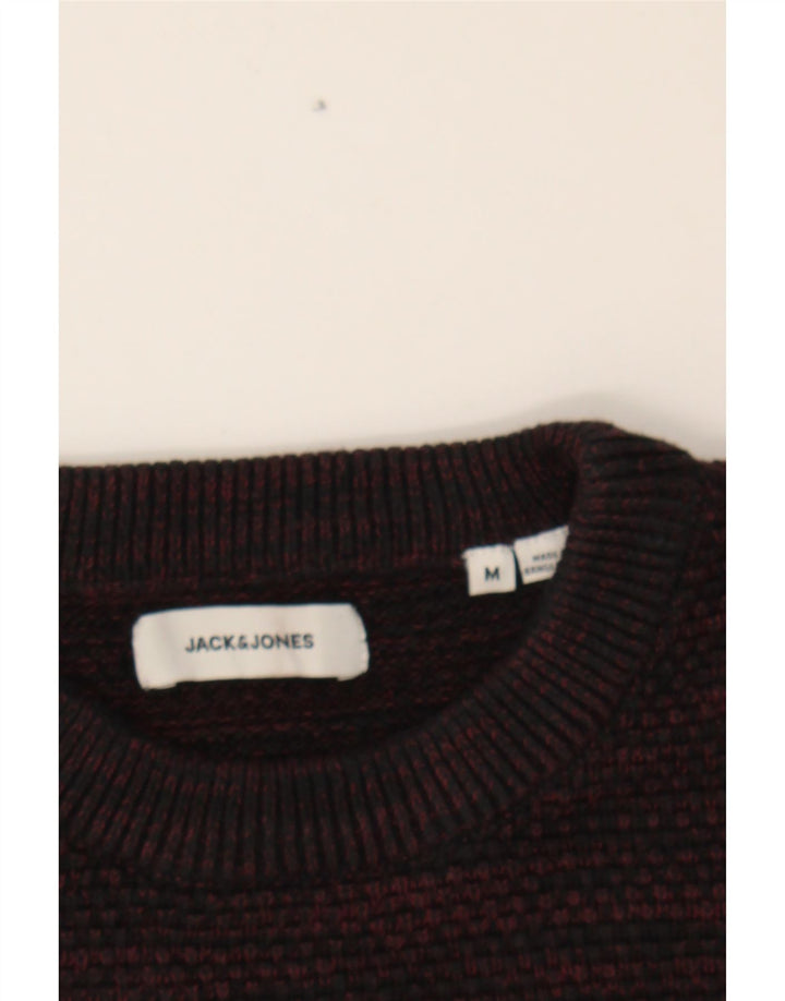 JACK & JONES Mens Crew Neck Jumper Sweater Medium Burgundy Cotton Vintage Jack & Jones and Second-Hand Jack & Jones from Messina Hembry 