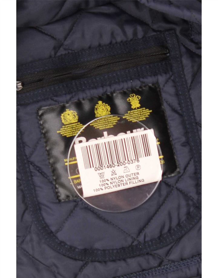 Giacca trapuntata Barbour da uomo LIDDESDALE UK 40 Large in nylon blu navy