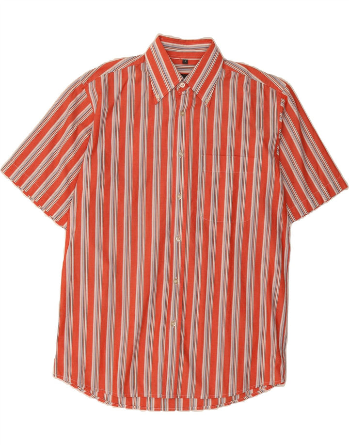 BIAGGINI Mens Short Sleeve Shirt Small Red Striped Vintage Biaggini and Second-Hand Biaggini from Messina Hembry 