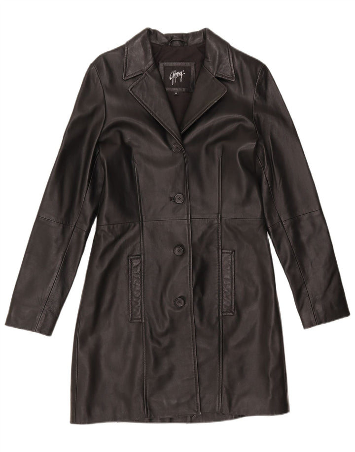 Cappotto in pelle da donna Gipsy UK 12 Pelle nera media
