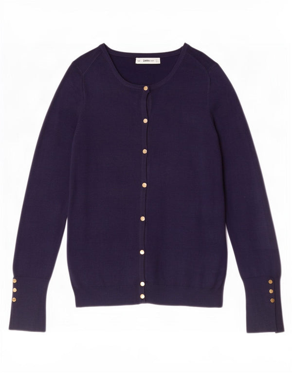 Maglione cardigan da donna Zara UK 14 grande blu navy