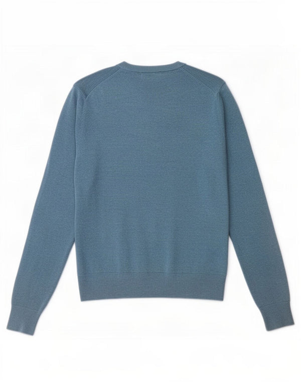 Maglione maglione girocollo da uomo Marks & Spencer in cotone blu medio