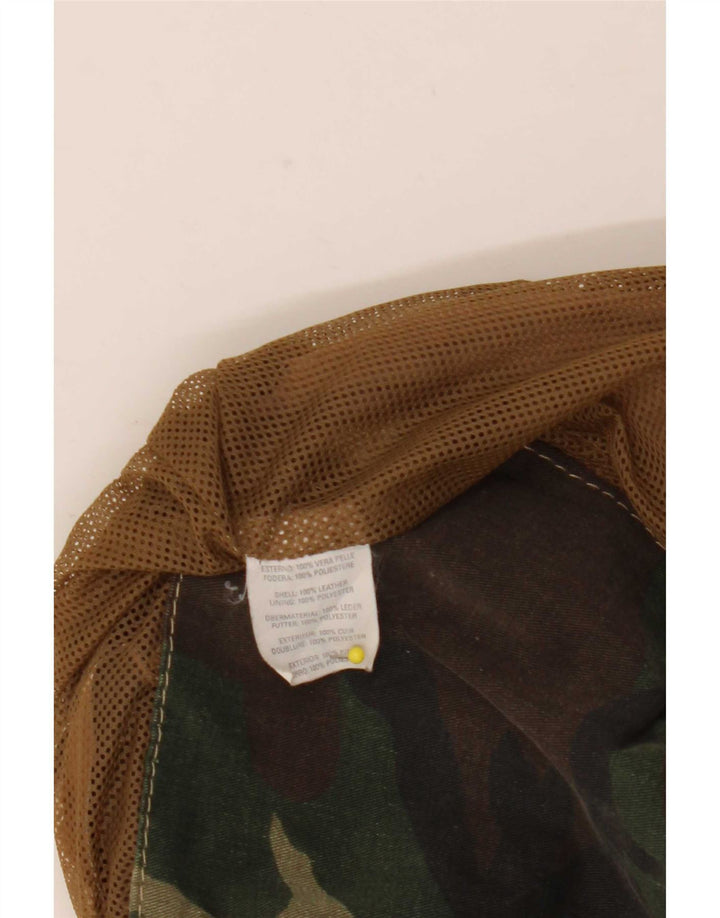 Giacca in pelle vintage da uomo IT 50 grande marrone
