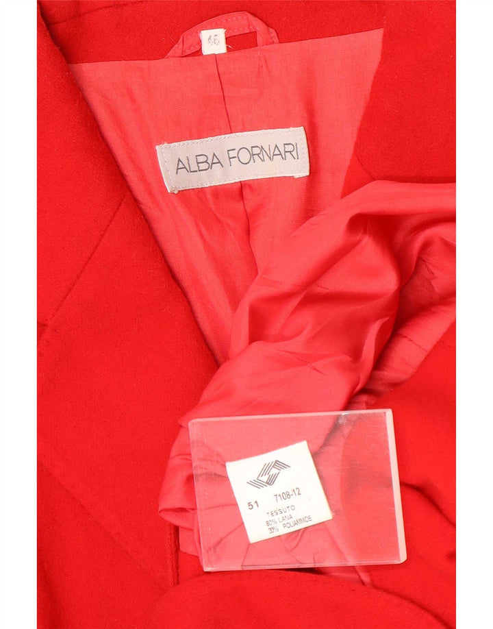 Giacca Blazer da Donna a 2 Bottoni Alba Fornari IT 46 Large Rossa in Lana