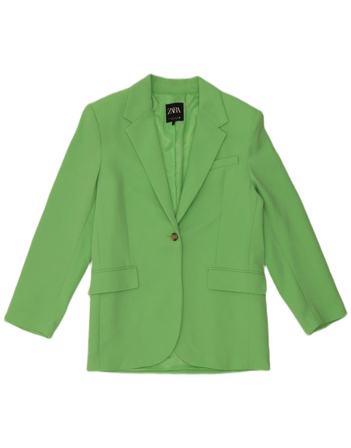 Giacca blazer oversize a 1 bottone da donna Zara UK 6 XS poliestere verde