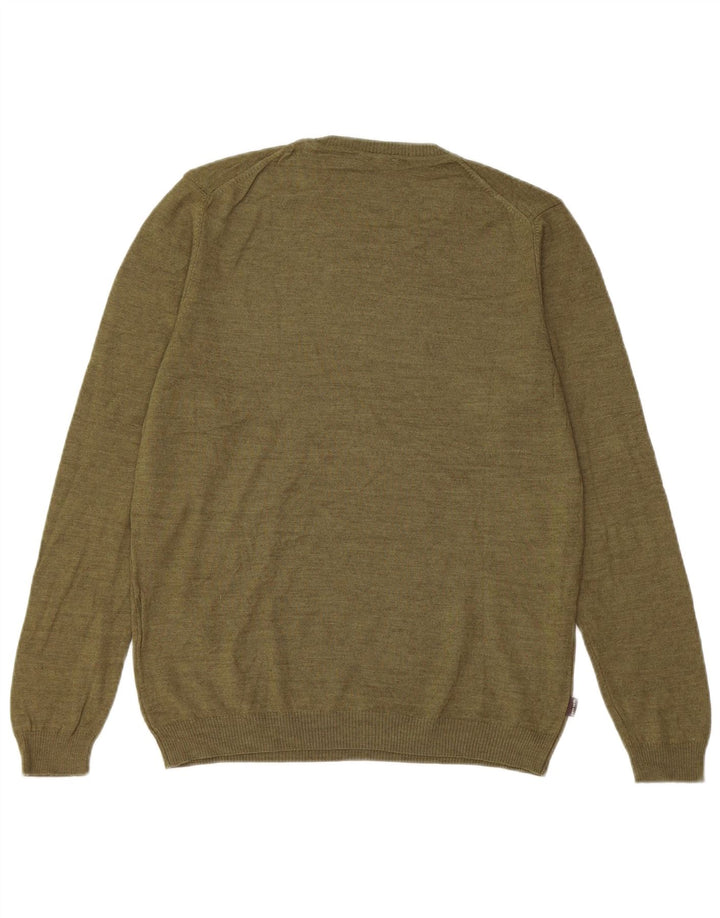 PIERRE CARDIN Maglione girocollo da uomo in lana kaki media