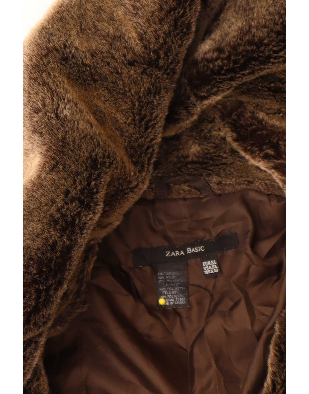 Giacca imbottita da donna Zara UK 18 XL nylon marrone