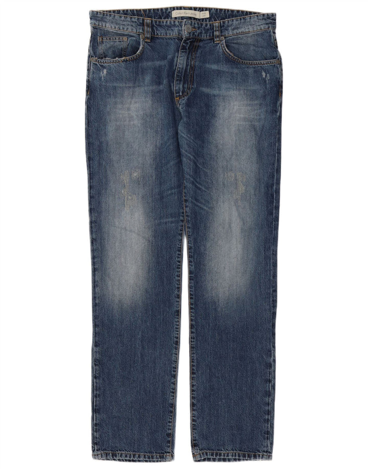 Jeans dritti da uomo Calvin Klein W32 L32 cotone blu