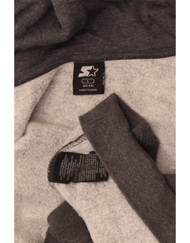 Maglione con cappuccio e zip da uomo Starter grande in cotone grigio