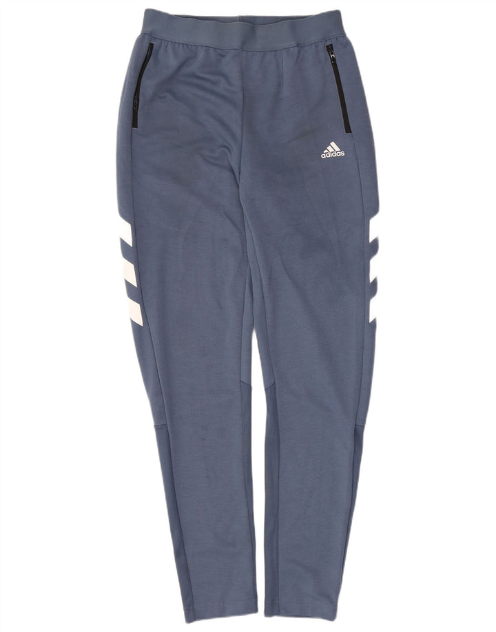 Pantaloni della tuta da ragazzo Adidas 15-16 anni in poliestere color block blu
