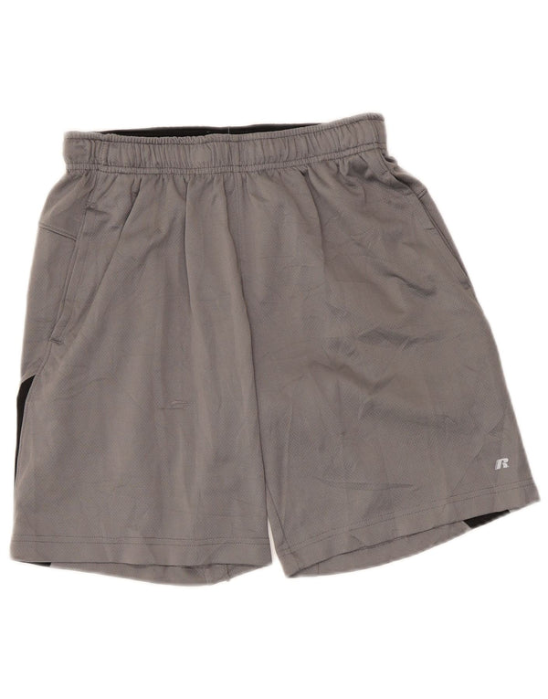 Pantaloncini sportivi da uomo Russell Athletic Small in poliestere color block grigio