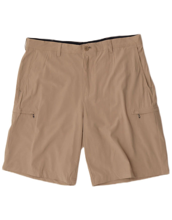 Pantaloncini cargo da golf da uomo Izod W38 XL Sport in poliestere beige