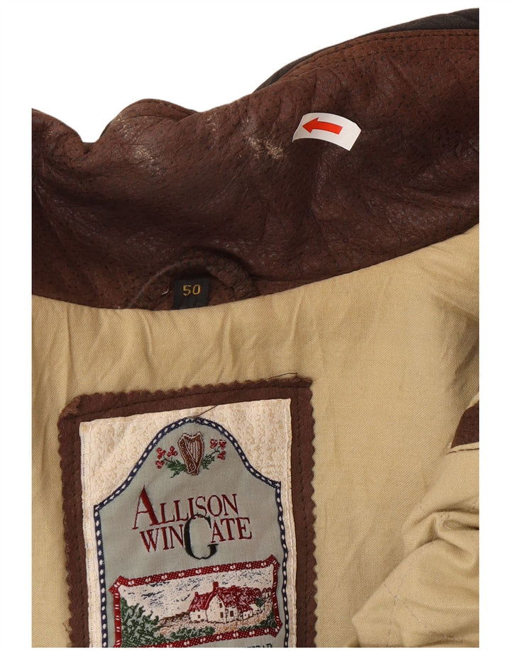 Gilet in pelle da uomo Allison Wingate EU 50 Large Marrone Classico