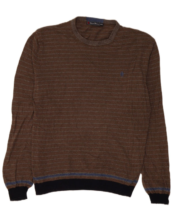 Maglione maglione girocollo da uomo Conte of Florence 3XL color block marrone