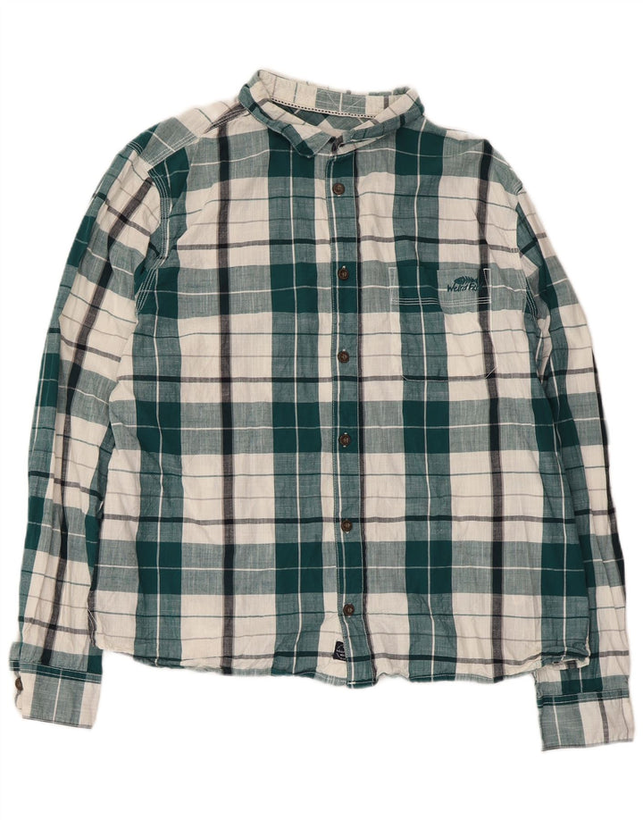 Camicia da uomo Weird Fish XL in cotone a quadri verdi