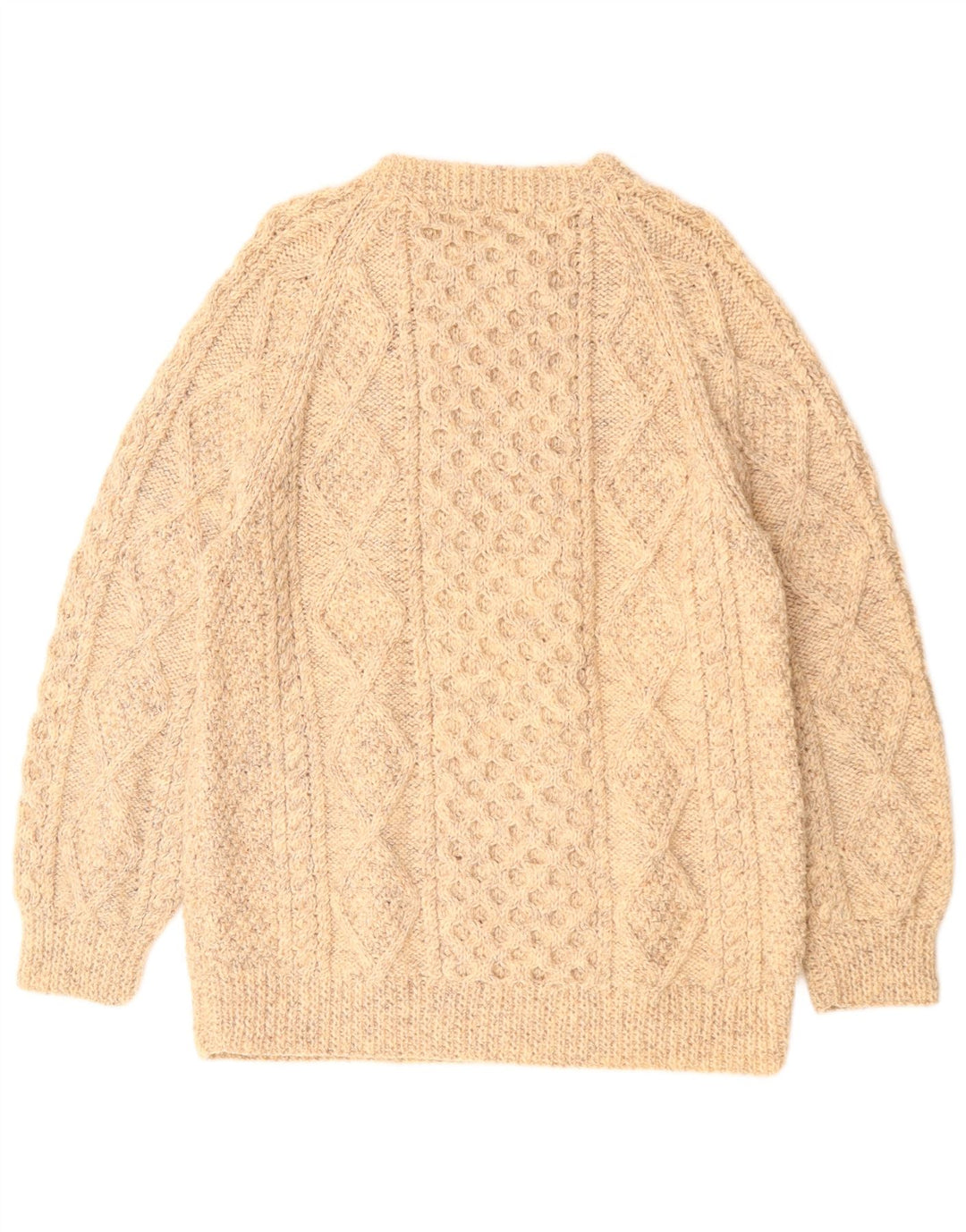 RITA CONDRON Maglione girocollo da uomo in lana beige medio