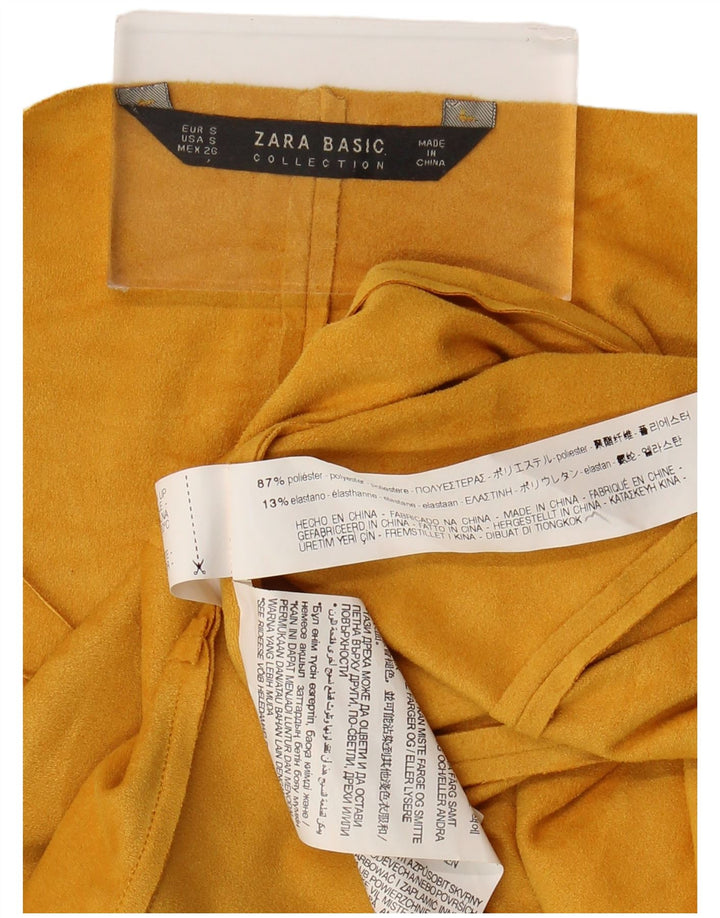Top cardigan da donna Zara UK 10 piccolo poliestere giallo