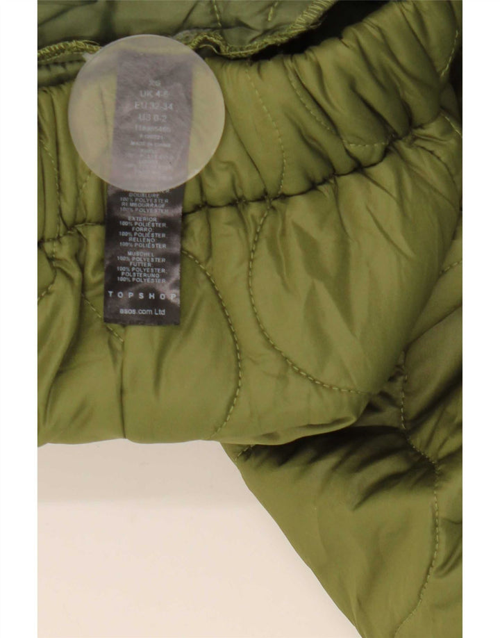 Pantaloni trapuntati da donna Topshop XS W25 L30 poliestere verde