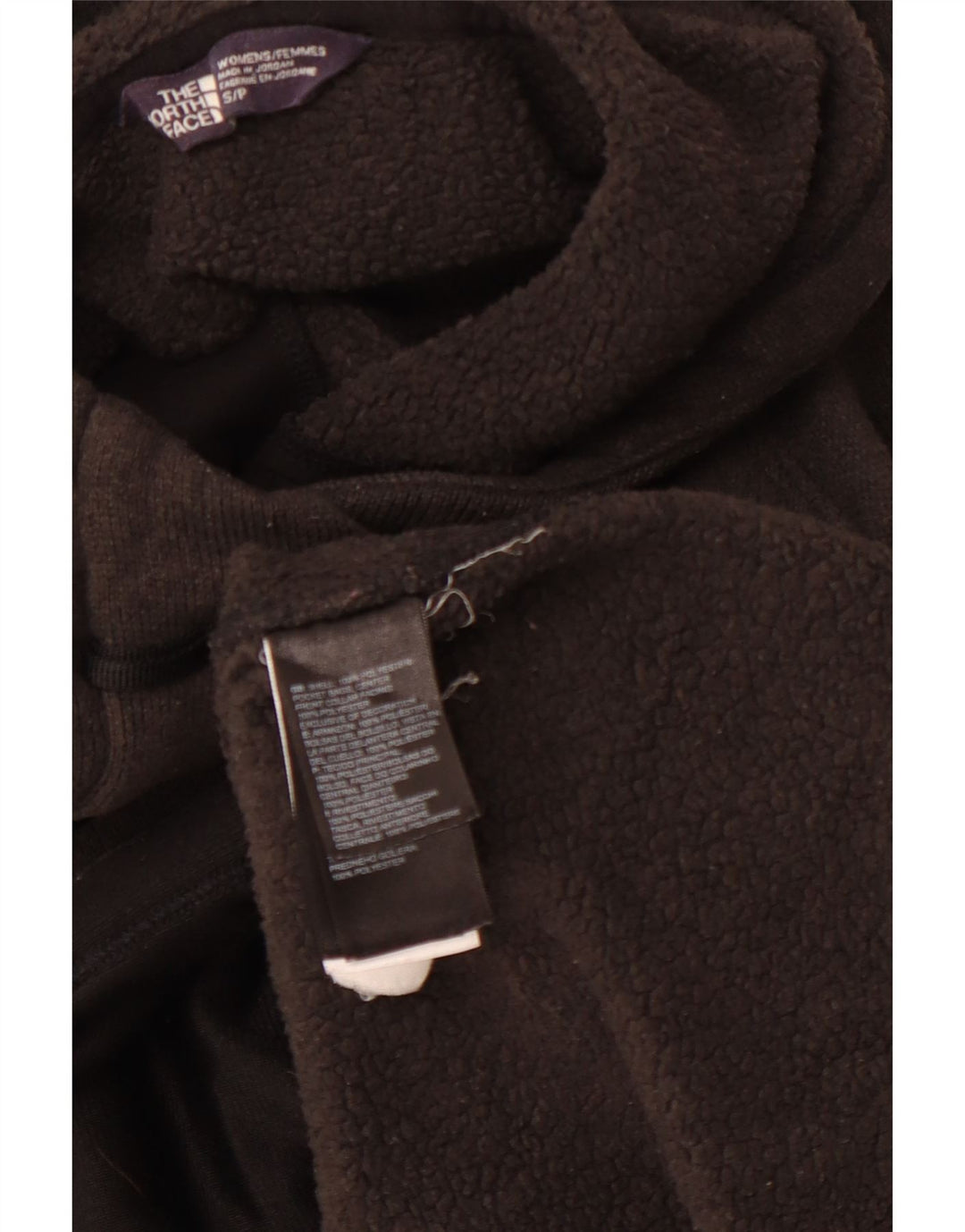 THE NORTH FACE Maglione da donna con cappuccio e collo abbottonato UK 10 piccolo poliestere grigio